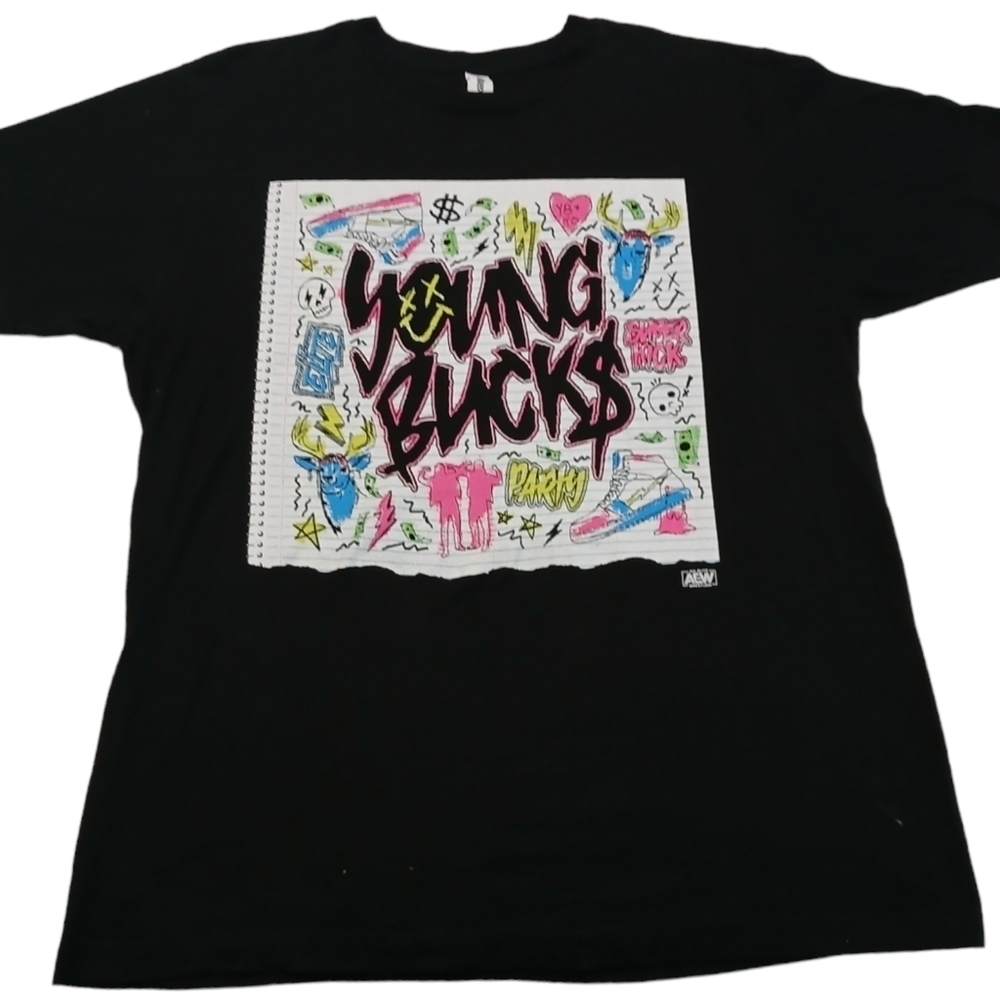 TULTEX Short sleeve T-shirt AWE "Young Buck$" Mens LARGE